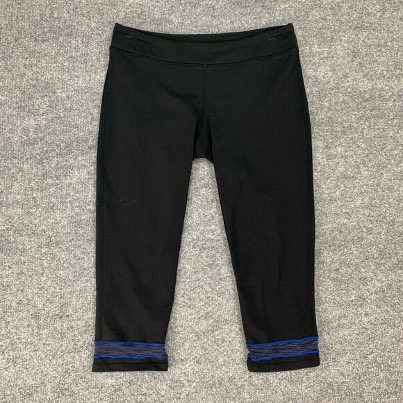 Lucy Capri Legging Womens M Medium Black Low Rise Pull On Athletic Crop Stretch - Picture 2 of 12